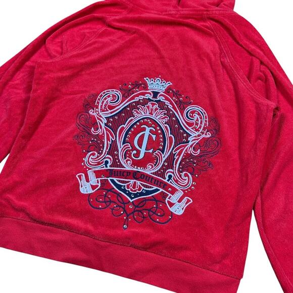 Juicy Couture McBling Glitter Red Terry Cloth Jacket - Picture 4 of 5